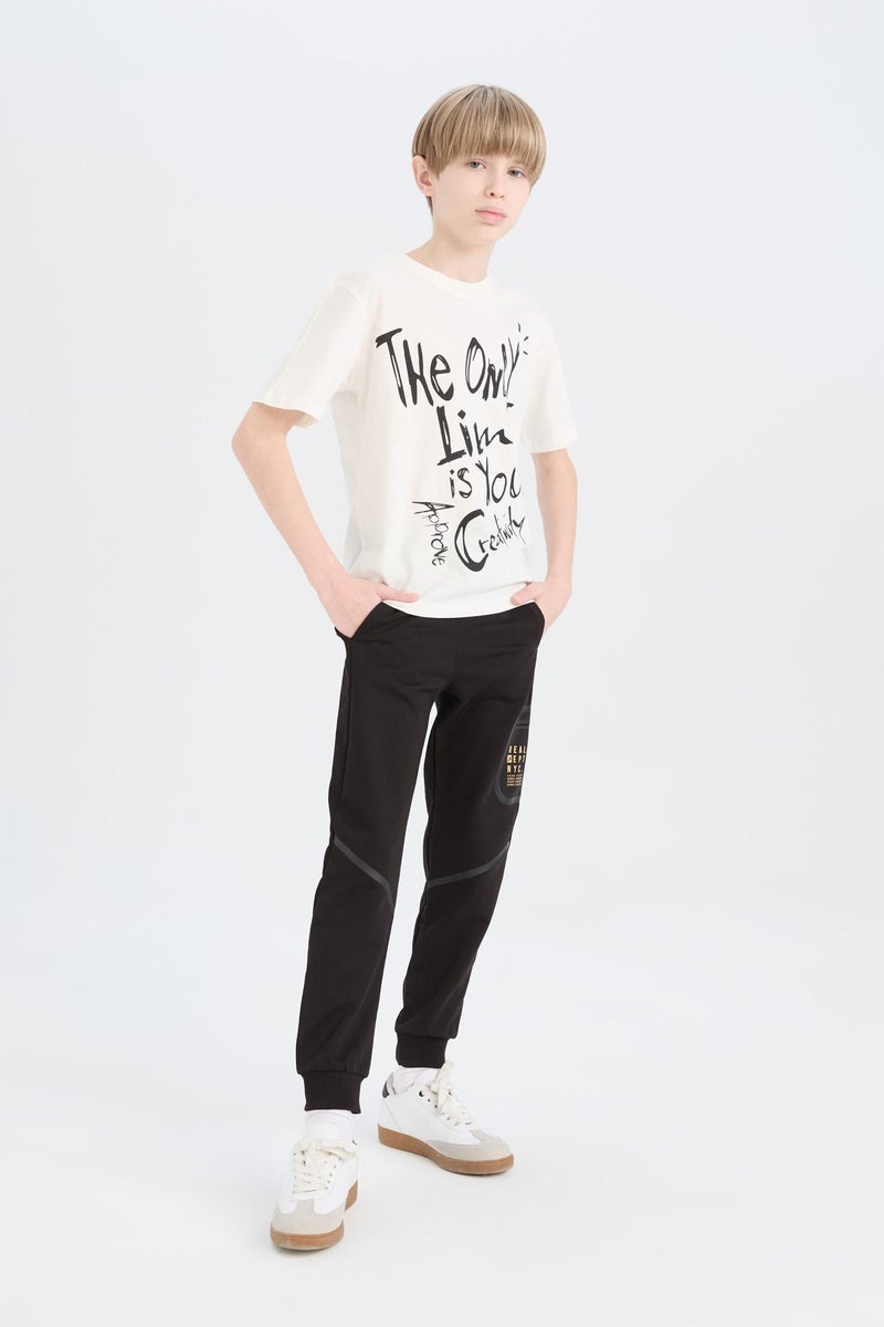 DeFacto Black Boy Boy Printed Elastic Waist Leg Sweatpants Casual - Image 3